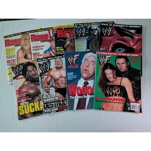 17 WWF WWE Mag Lot 2002 Transition Era Brock Lesnar Ric Flair PWI 500 Lita